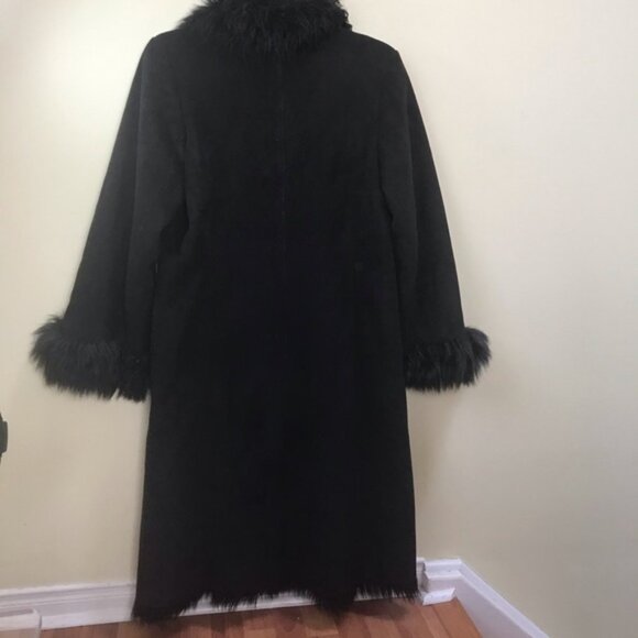 Roxy Vintage Y2K Faux Fur Shearling Coat Jacket Pockets Collar Lined Cozy Warm L - Picture 5 of 16